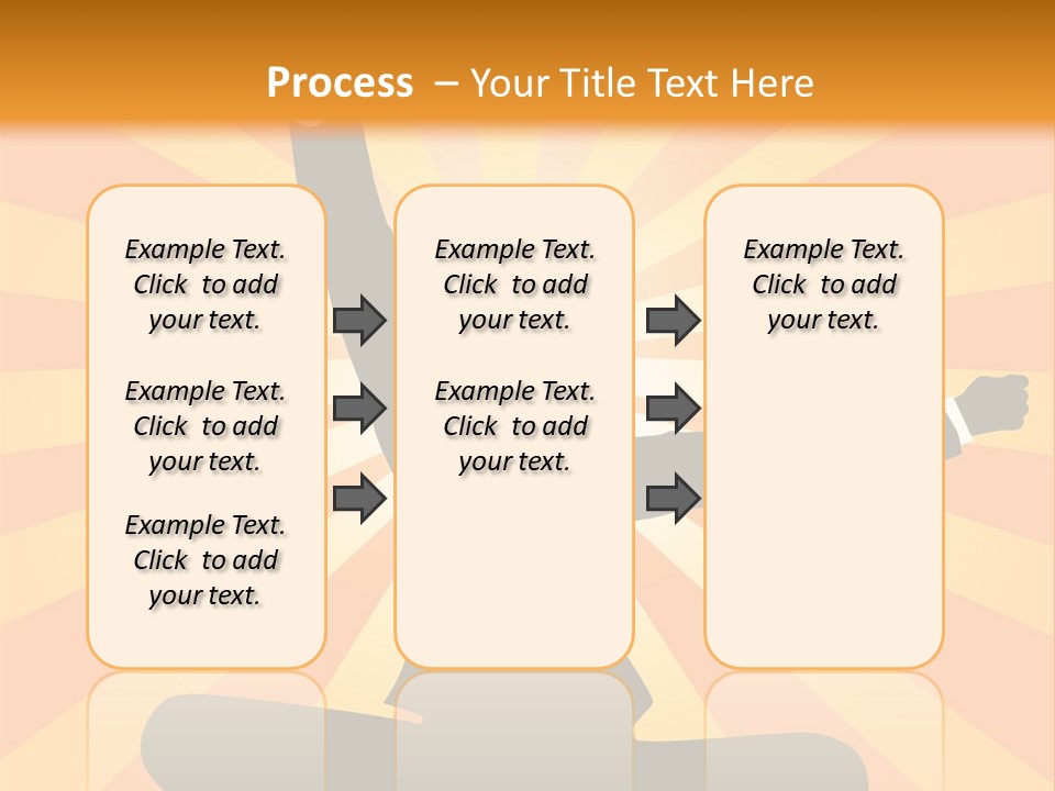 Businesswoman Rays Fist PowerPoint Template