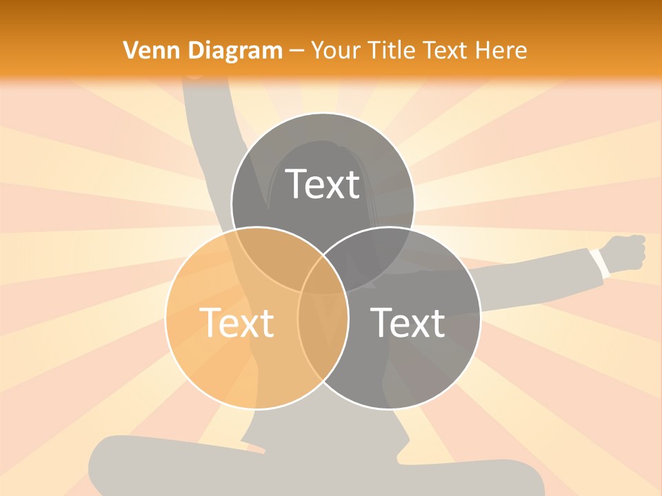 Businesswoman Rays Fist PowerPoint Template