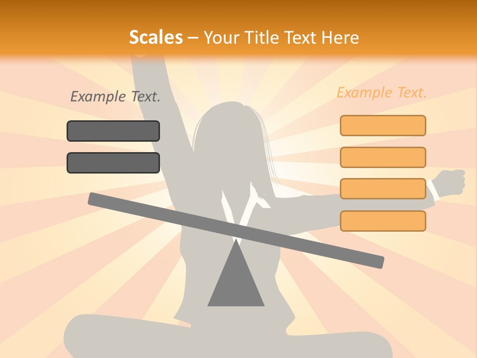 Businesswoman Rays Fist PowerPoint Template