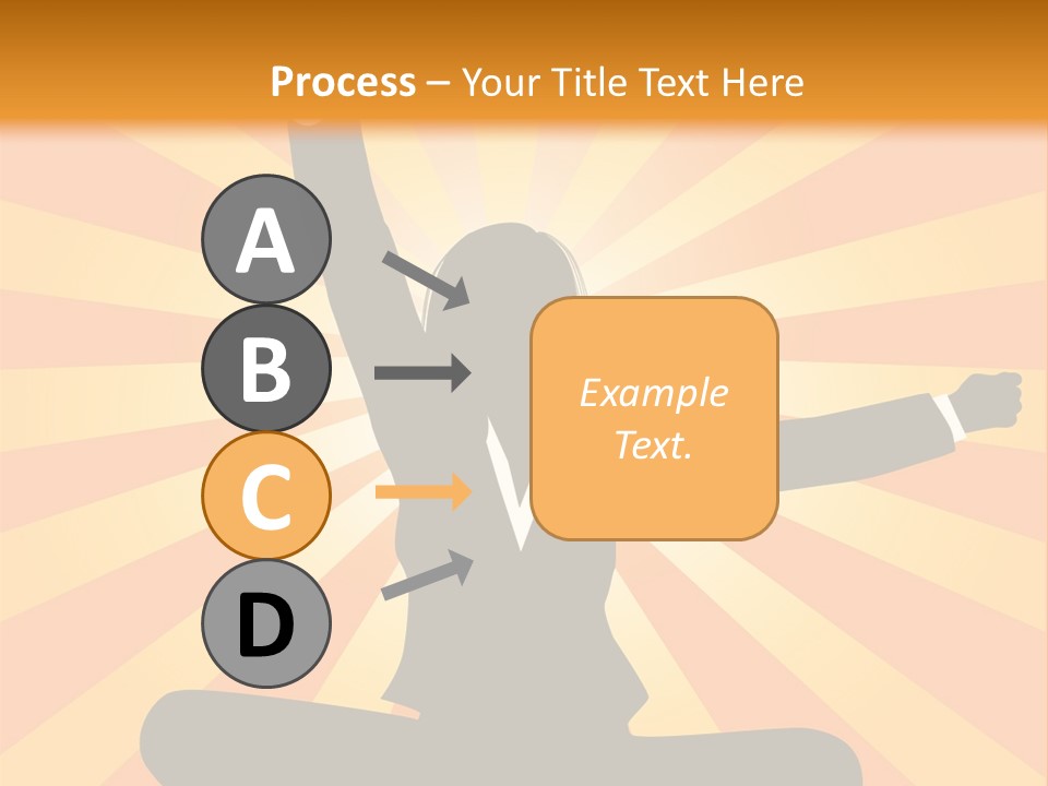 Businesswoman Rays Fist PowerPoint Template