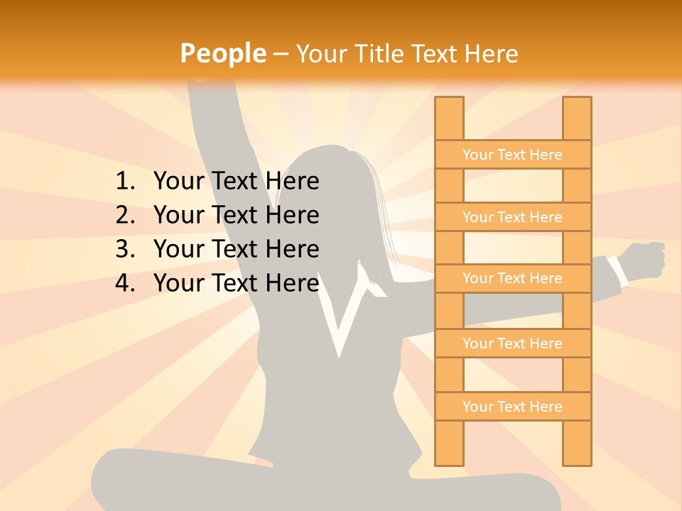 Businesswoman Rays Fist PowerPoint Template