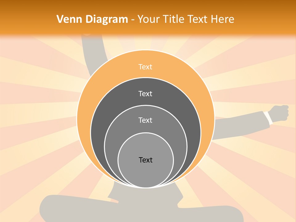 Businesswoman Rays Fist PowerPoint Template