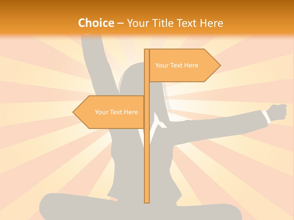 Businesswoman Rays Fist PowerPoint Template