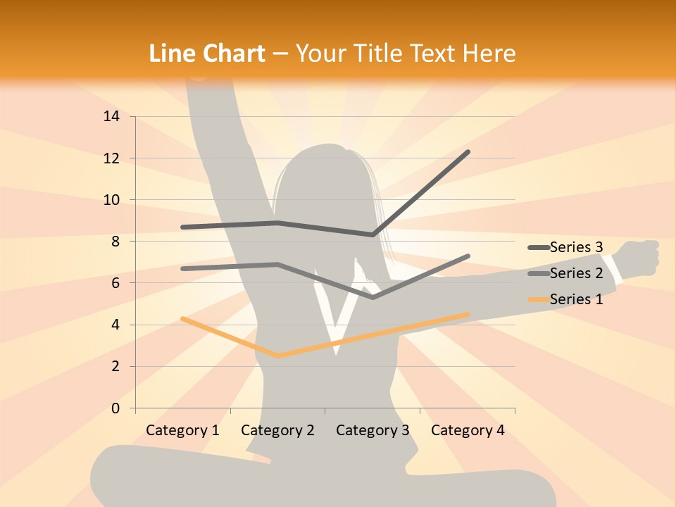 Businesswoman Rays Fist PowerPoint Template