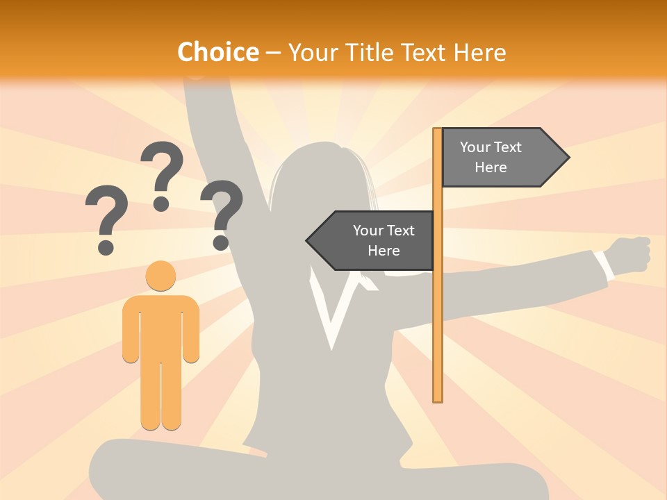 Businesswoman Rays Fist PowerPoint Template