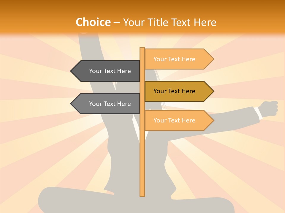 Businesswoman Rays Fist PowerPoint Template