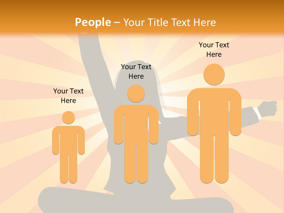 Businesswoman Rays Fist PowerPoint Template