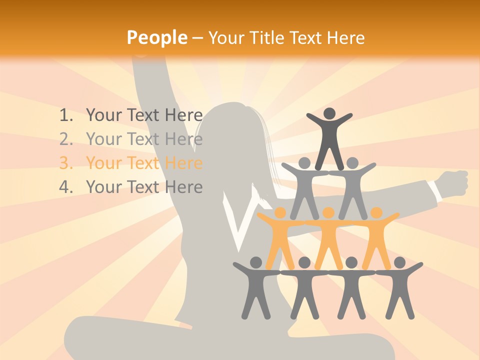 Businesswoman Rays Fist PowerPoint Template