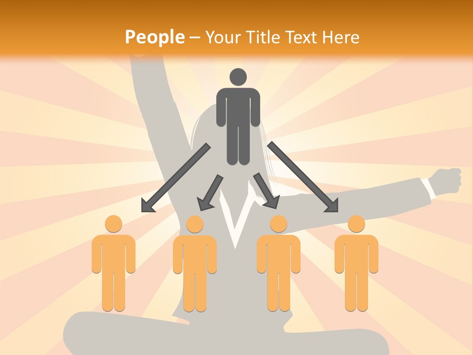 Businesswoman Rays Fist PowerPoint Template