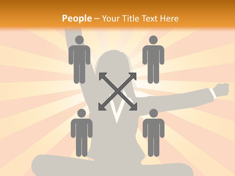 Businesswoman Rays Fist PowerPoint Template