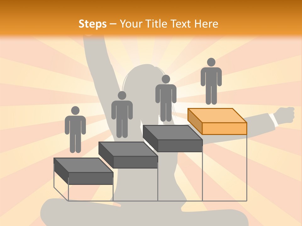 Businesswoman Rays Fist PowerPoint Template