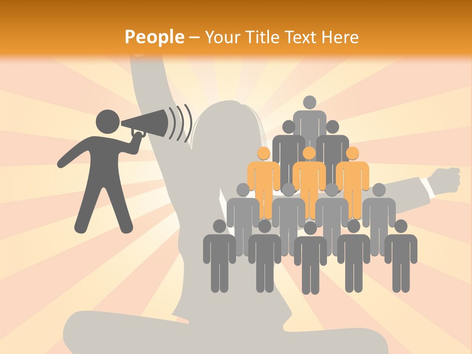 Businesswoman Rays Fist PowerPoint Template