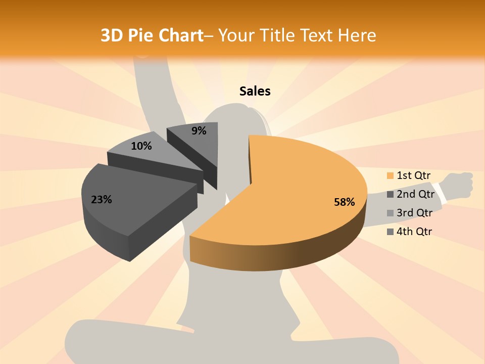 Businesswoman Rays Fist PowerPoint Template
