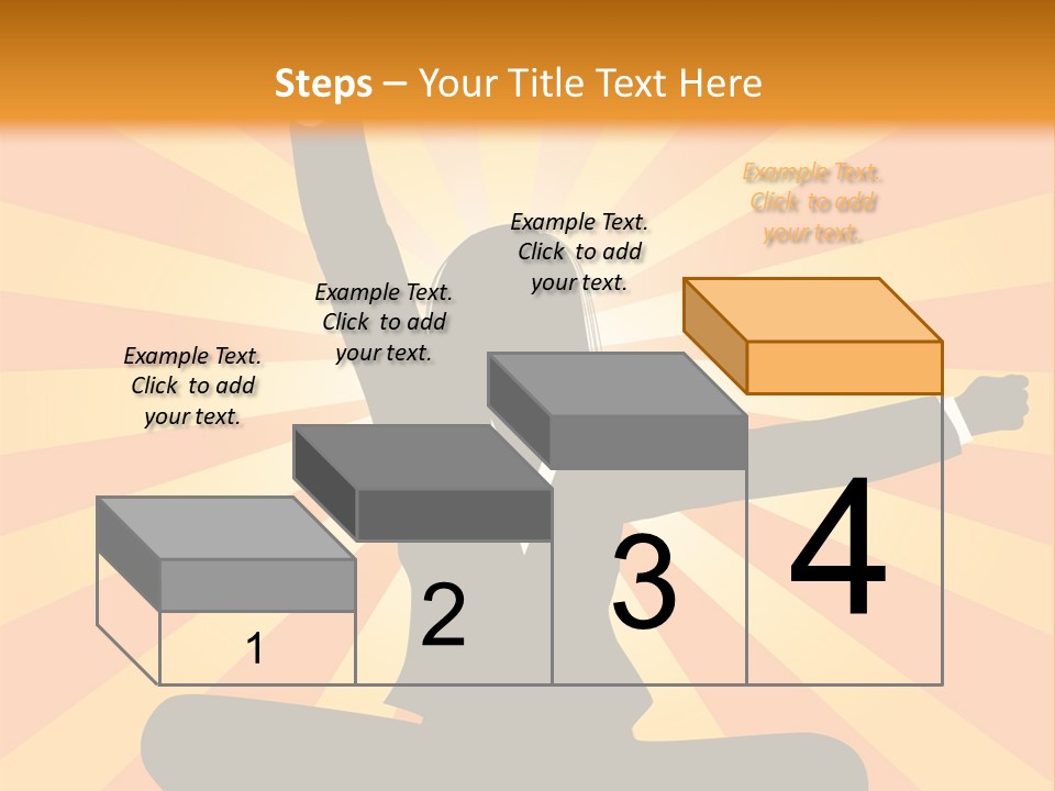 Businesswoman Rays Fist PowerPoint Template