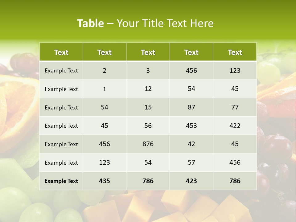 Banquet Slices Nutrition PowerPoint Template