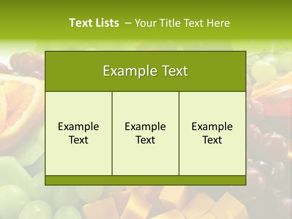 Banquet Slices Nutrition PowerPoint Template