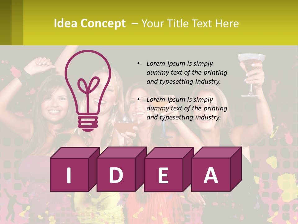 Celebrting Cocktail Friendship PowerPoint Template