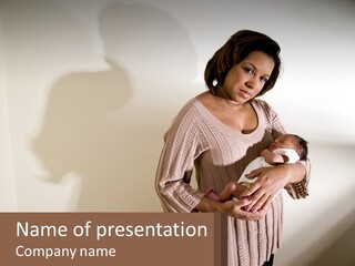 African American Serious Motherhood PowerPoint Template