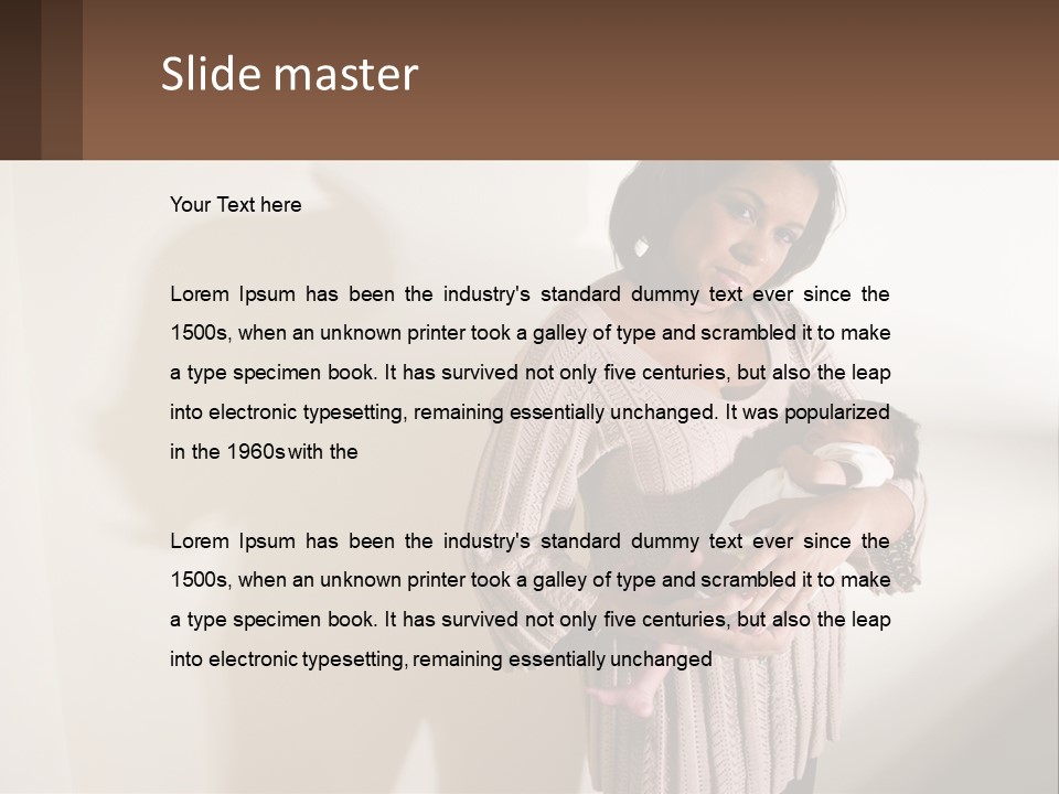 African American Serious Motherhood PowerPoint Template