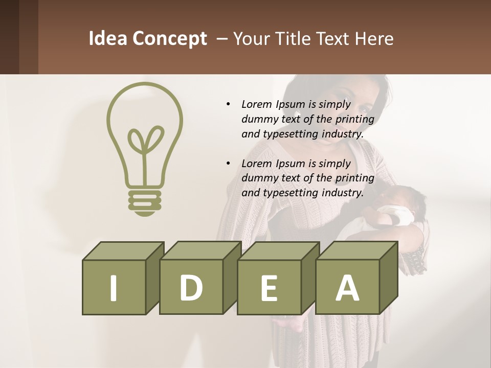 African American Serious Motherhood PowerPoint Template