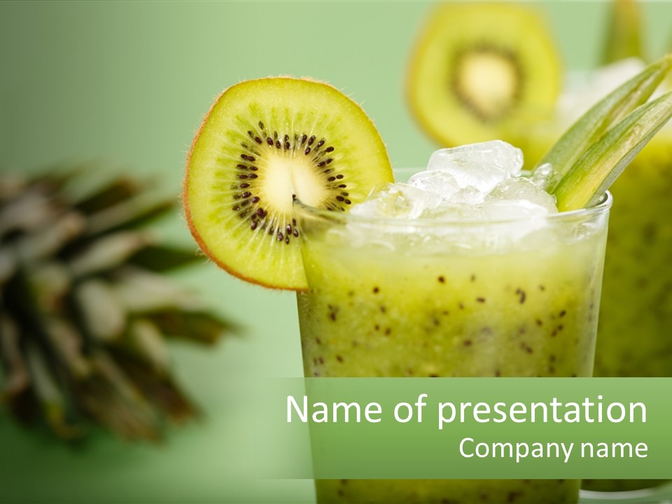Mixed Kiwi Refreshment PowerPoint Template