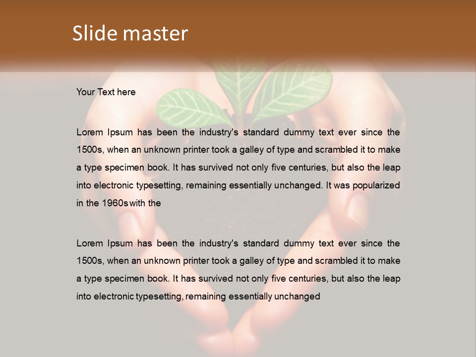 Hand Growing Stem PowerPoint Template