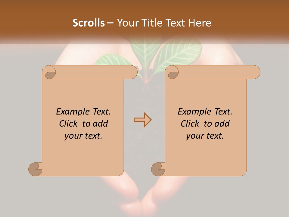 Hand Growing Stem PowerPoint Template