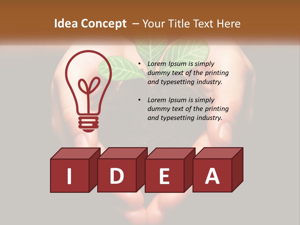 Hand Growing Stem PowerPoint Template