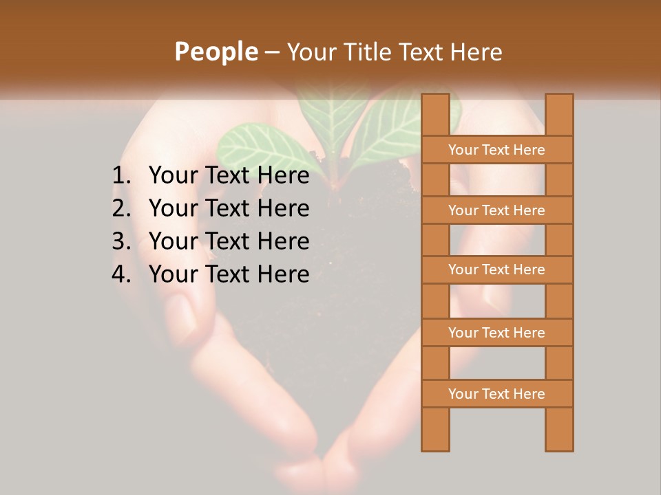 Hand Growing Stem PowerPoint Template