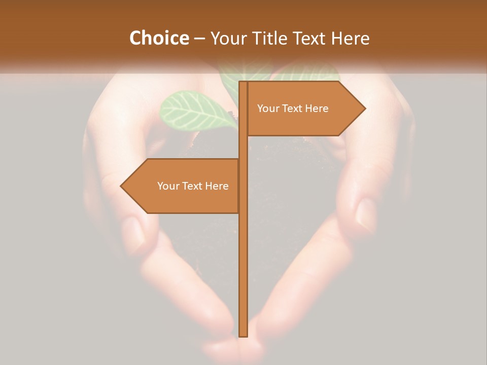 Hand Growing Stem PowerPoint Template