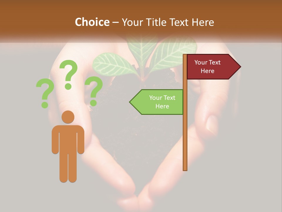 Hand Growing Stem PowerPoint Template