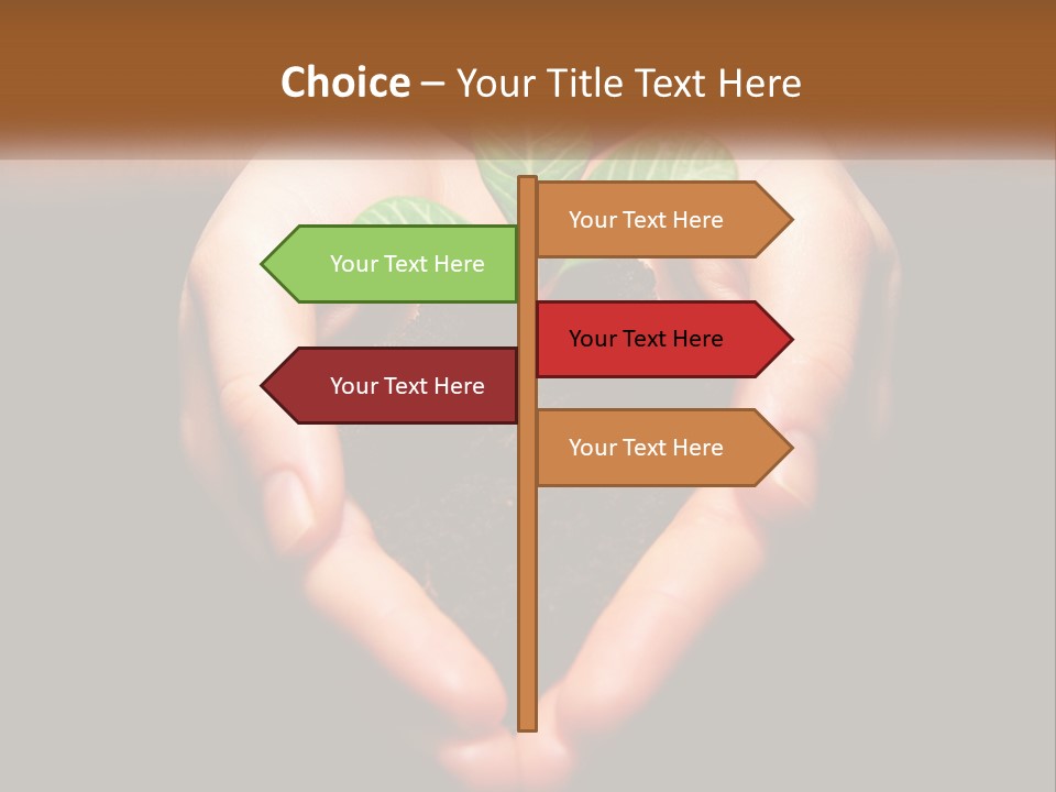 Hand Growing Stem PowerPoint Template