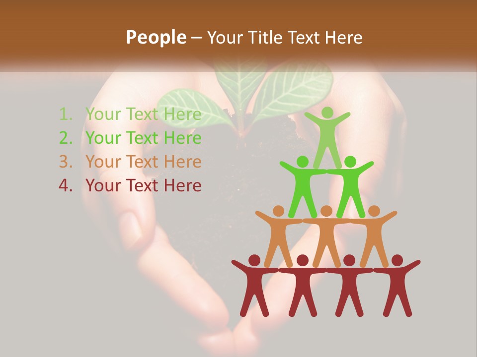 Hand Growing Stem PowerPoint Template