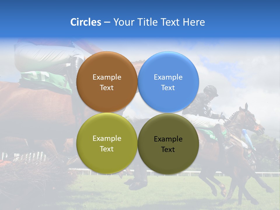 A Group Of People Riding On The Backs Of Brown Horses PowerPoint Template