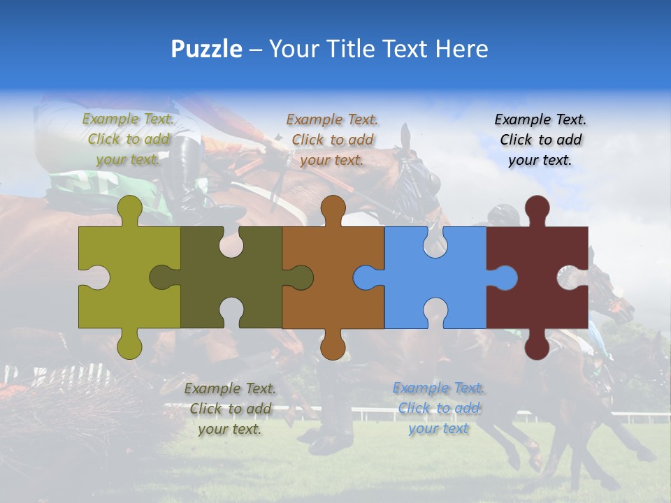 A Group Of People Riding On The Backs Of Brown Horses PowerPoint Template