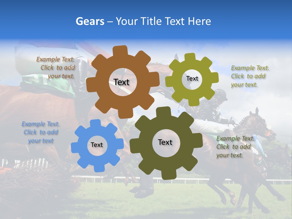 A Group Of People Riding On The Backs Of Brown Horses PowerPoint Template