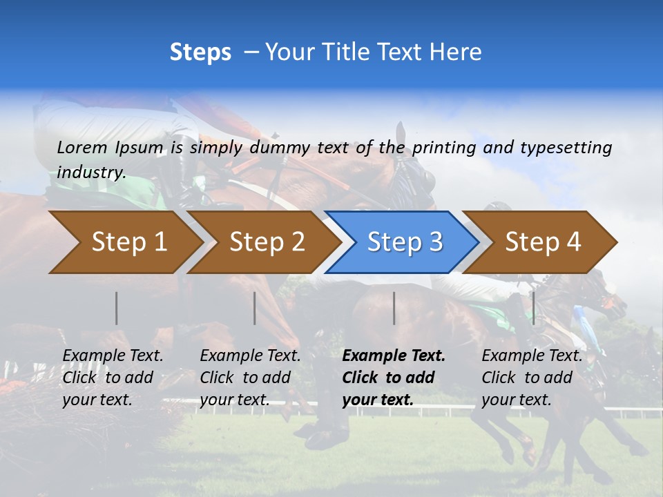 A Group Of People Riding On The Backs Of Brown Horses PowerPoint Template