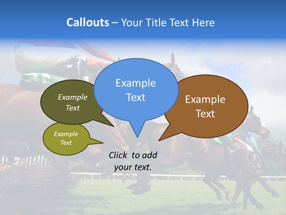 A Group Of People Riding On The Backs Of Brown Horses PowerPoint Template