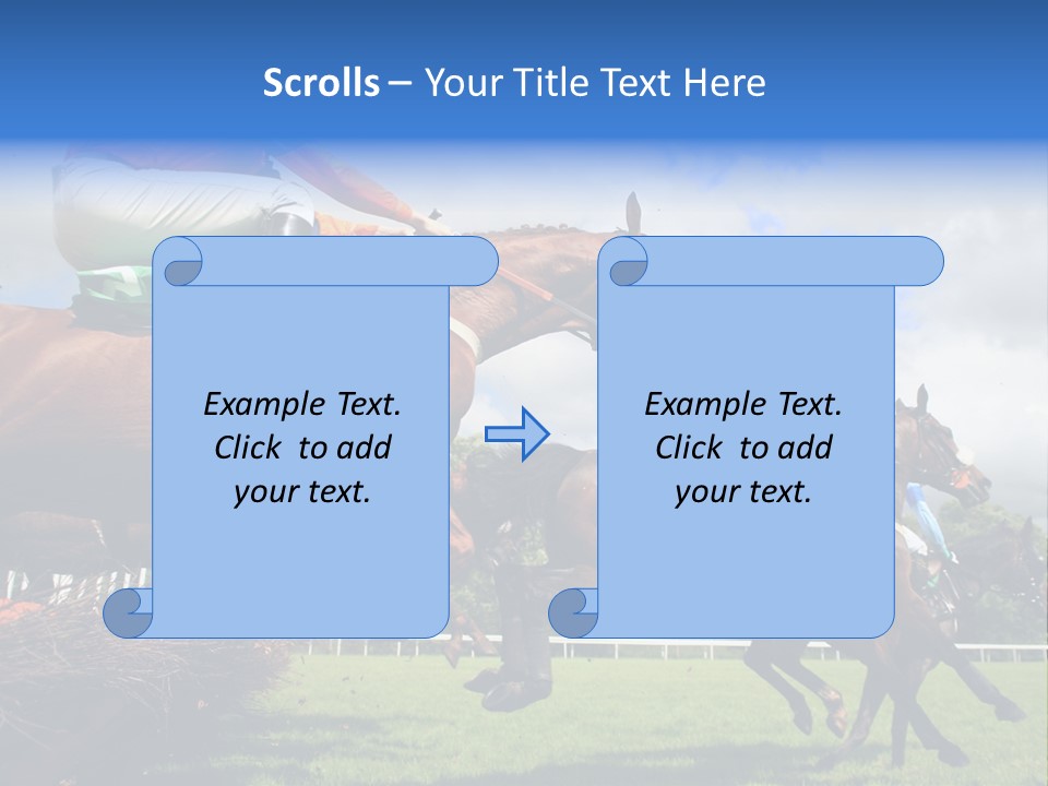 A Group Of People Riding On The Backs Of Brown Horses PowerPoint Template