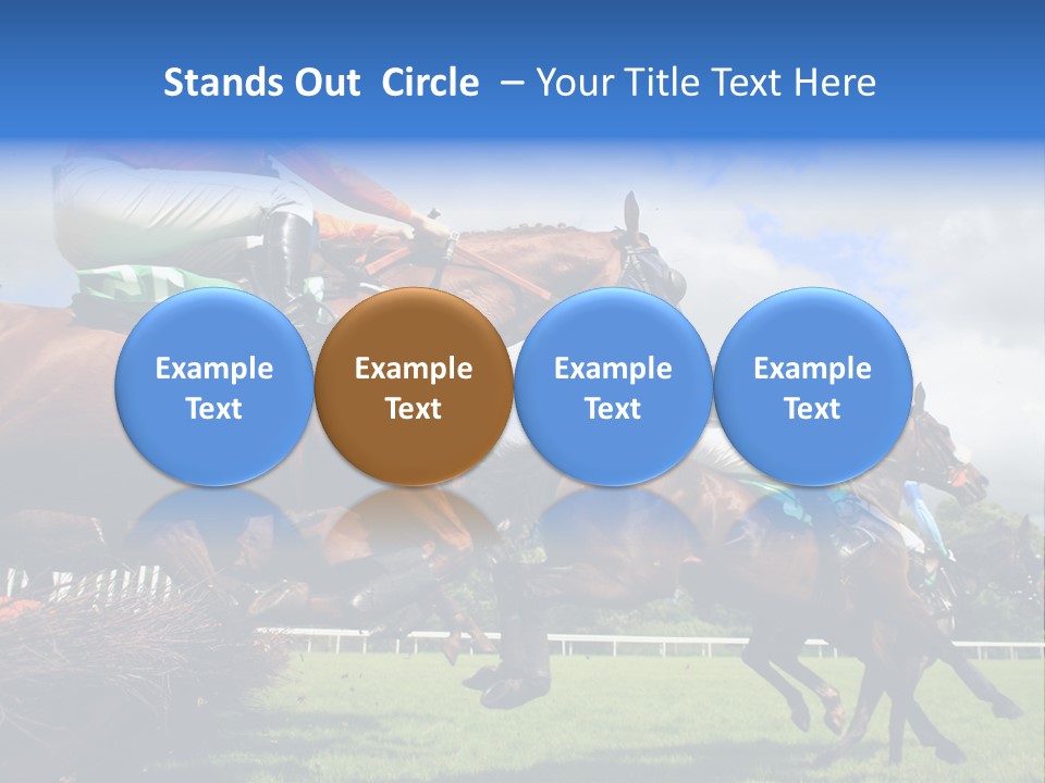 A Group Of People Riding On The Backs Of Brown Horses PowerPoint Template