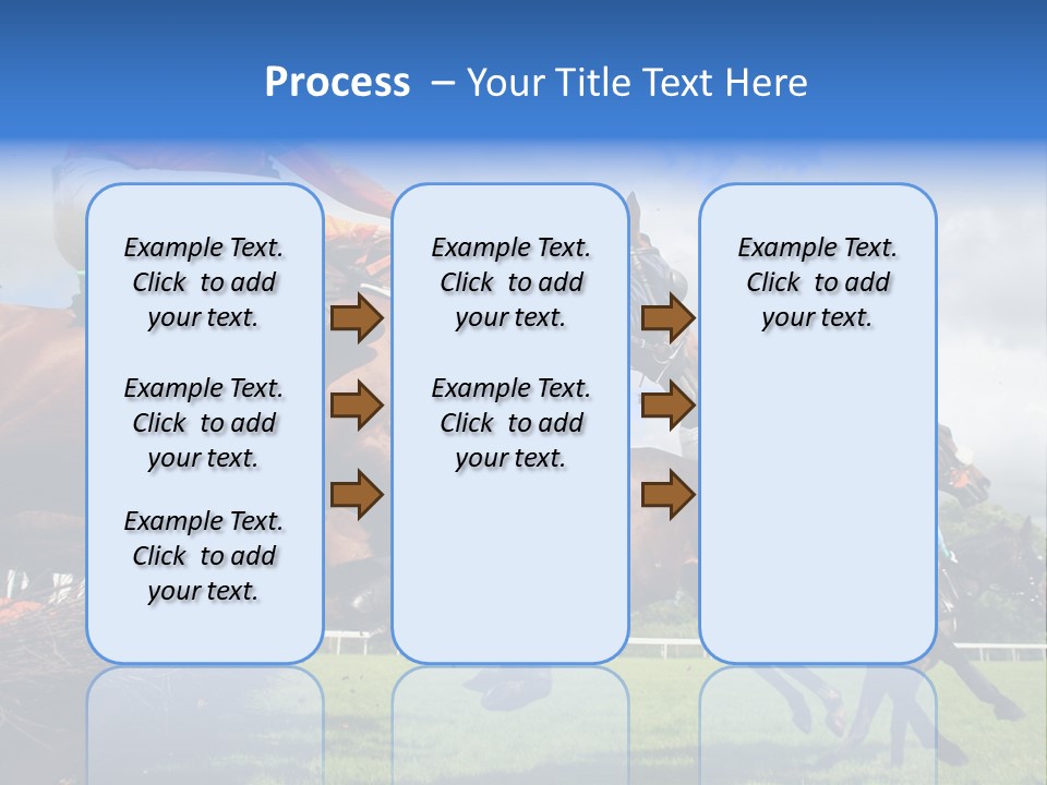 A Group Of People Riding On The Backs Of Brown Horses PowerPoint Template