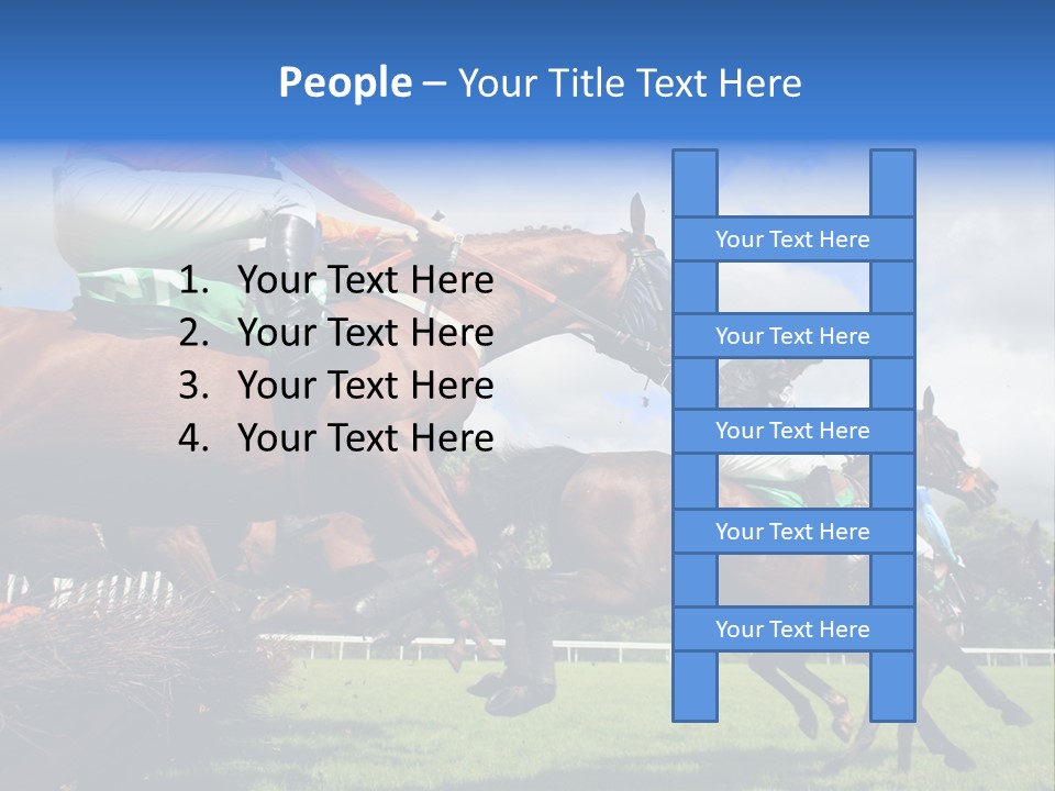 A Group Of People Riding On The Backs Of Brown Horses PowerPoint Template