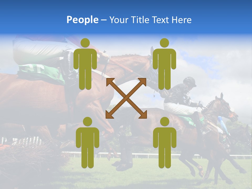 A Group Of People Riding On The Backs Of Brown Horses PowerPoint Template