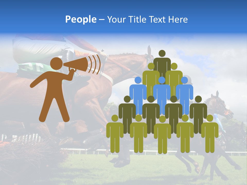 A Group Of People Riding On The Backs Of Brown Horses PowerPoint Template