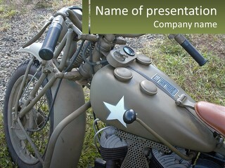 Two Antique Motorcycle PowerPoint Template