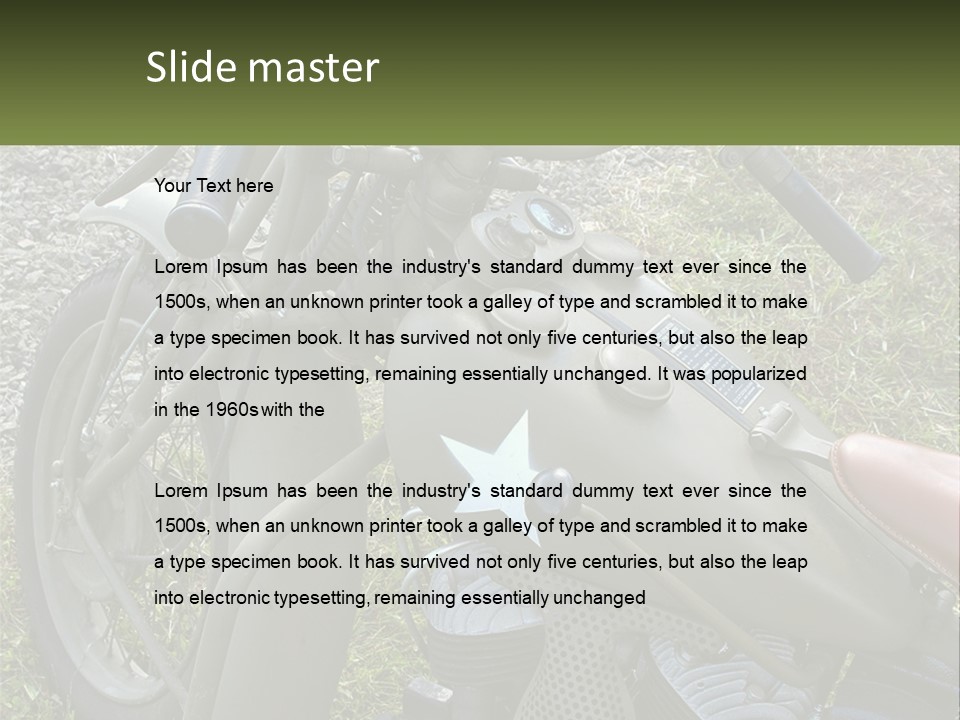 Two Antique Motorcycle PowerPoint Template