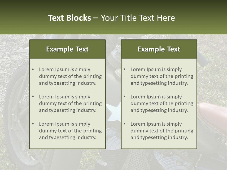 Two Antique Motorcycle PowerPoint Template
