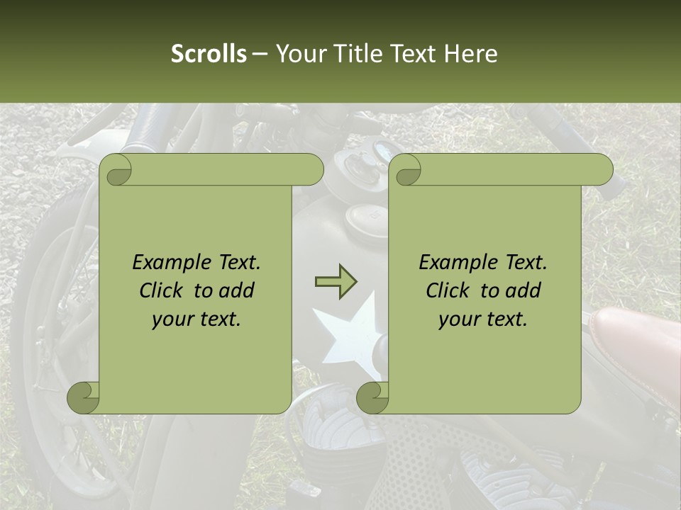 Two Antique Motorcycle PowerPoint Template