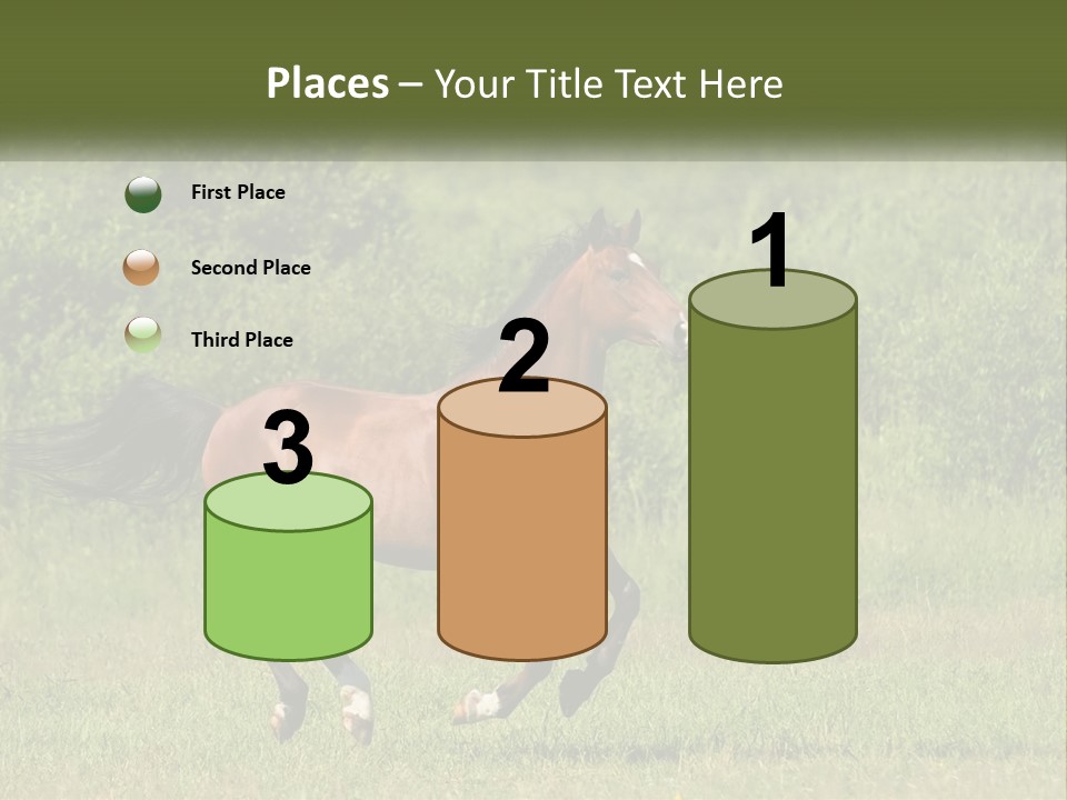 A Brown Horse Running Through A Field Of Grass PowerPoint Template