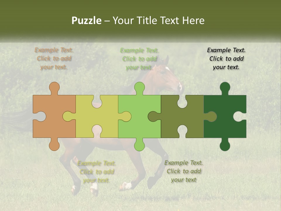 A Brown Horse Running Through A Field Of Grass PowerPoint Template